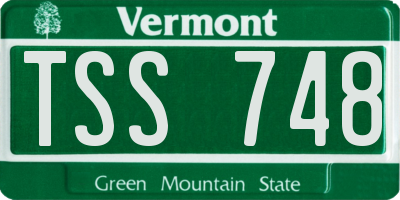 VT license plate TSS748