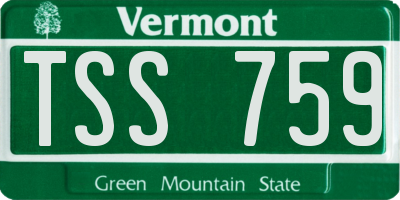 VT license plate TSS759