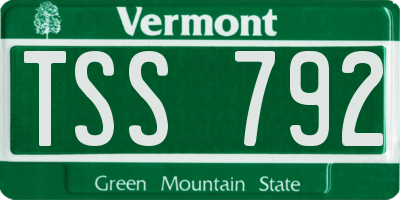 VT license plate TSS792
