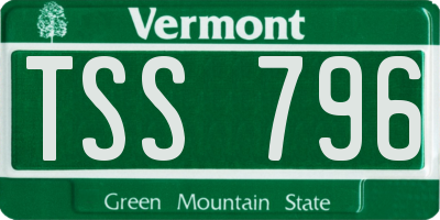 VT license plate TSS796