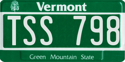 VT license plate TSS798