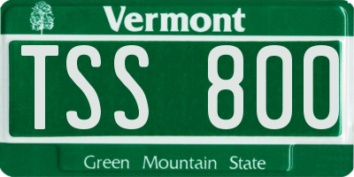 VT license plate TSS800