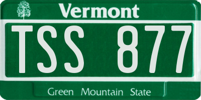VT license plate TSS877