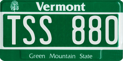 VT license plate TSS880