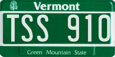VT license plate TSS910