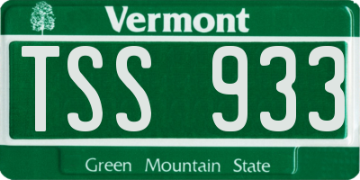 VT license plate TSS933