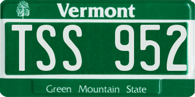 VT license plate TSS952