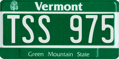 VT license plate TSS975
