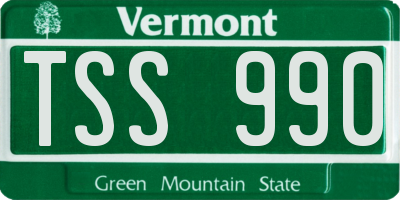 VT license plate TSS990