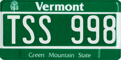 VT license plate TSS998