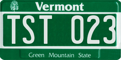 VT license plate TST023