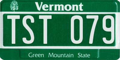 VT license plate TST079