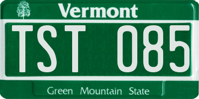 VT license plate TST085