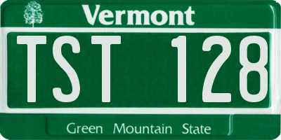 VT license plate TST128