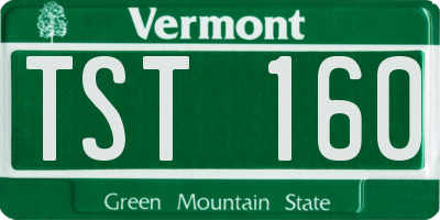 VT license plate TST160
