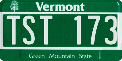 VT license plate TST173