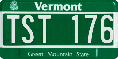 VT license plate TST176