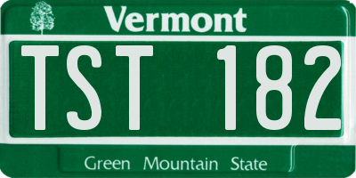 VT license plate TST182