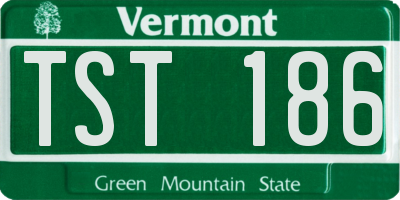 VT license plate TST186