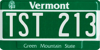 VT license plate TST213