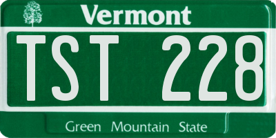 VT license plate TST228