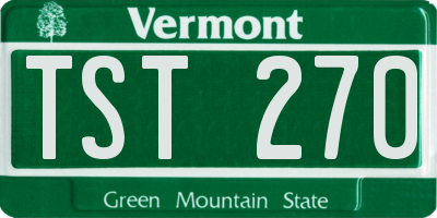 VT license plate TST270