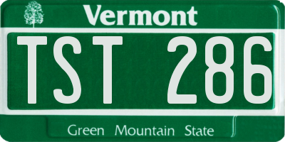 VT license plate TST286
