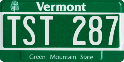 VT license plate TST287