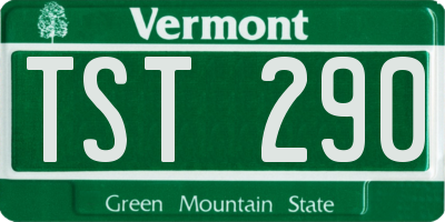 VT license plate TST290
