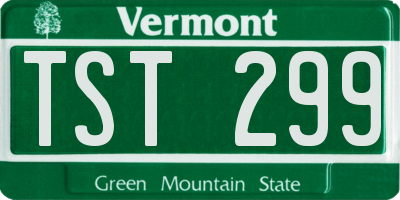 VT license plate TST299