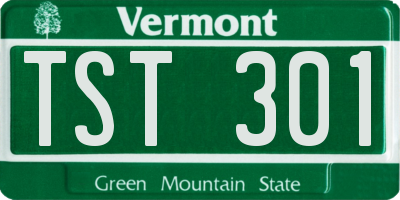 VT license plate TST301