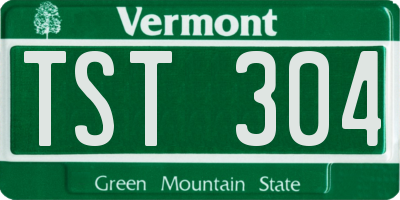 VT license plate TST304