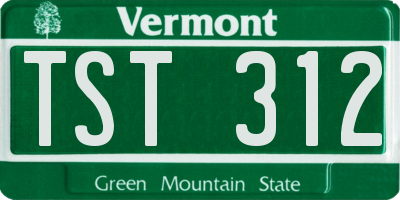 VT license plate TST312