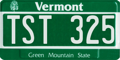 VT license plate TST325