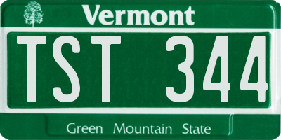 VT license plate TST344