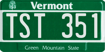 VT license plate TST351
