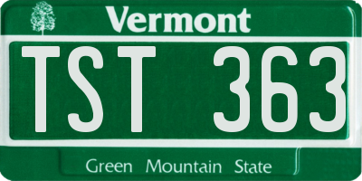 VT license plate TST363