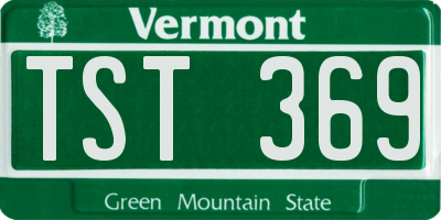 VT license plate TST369