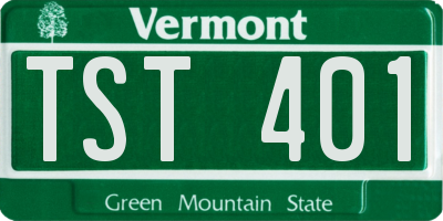 VT license plate TST401