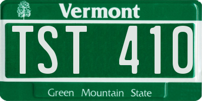 VT license plate TST410
