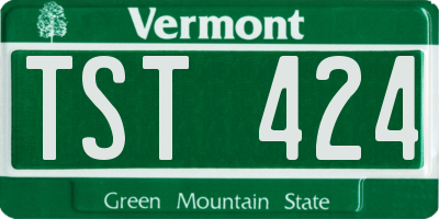 VT license plate TST424