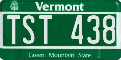 VT license plate TST438