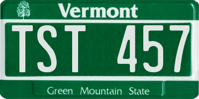 VT license plate TST457