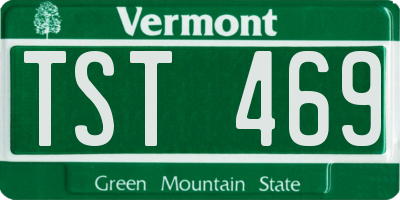 VT license plate TST469