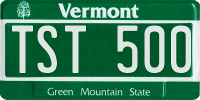 VT license plate TST500