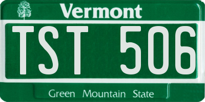 VT license plate TST506