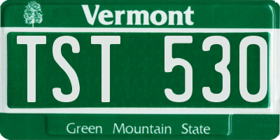 VT license plate TST530