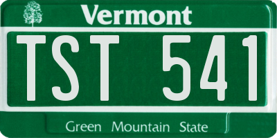 VT license plate TST541