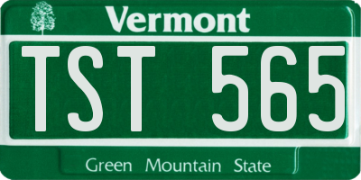 VT license plate TST565