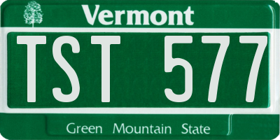 VT license plate TST577